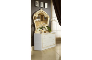 Комод с зеркалом Ольга (беж/золото)