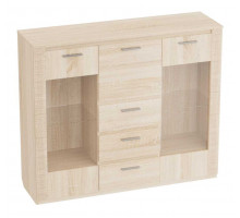 Широкий комод с баром для гостиной Элана, цвет Бодега белая