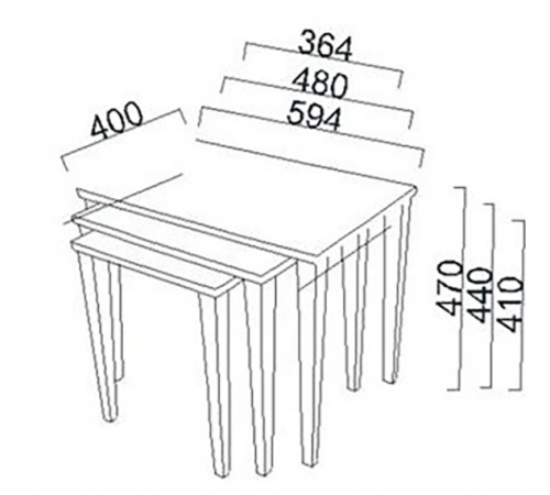 Стол журнальный (комплект из 3 шт) Мавена (Mavenna)
