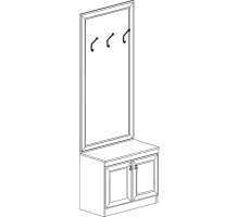 Тубма с вешалкой для прихожей Инна 620 темная